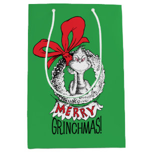 Merry Grinchmas Wreath Medium Gift Bag