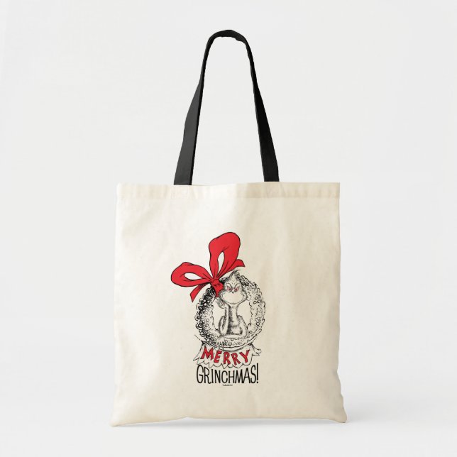 Merry Grinchmas Wreath The Grinch Tote Bag (Front)