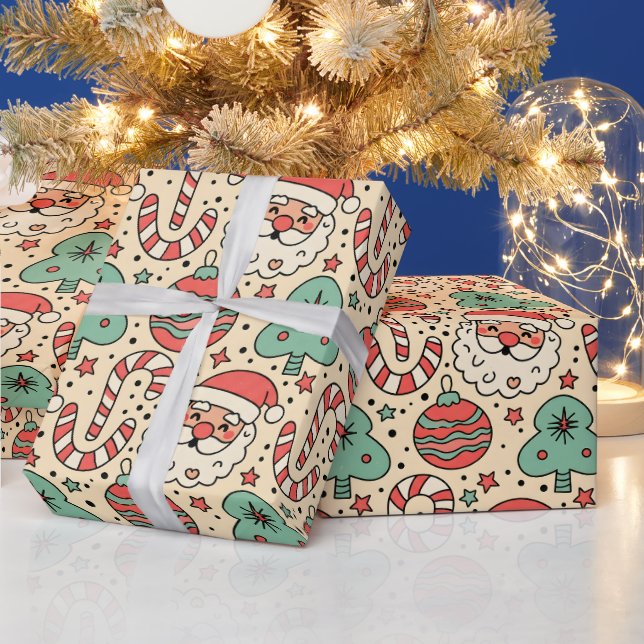 Merry & Groovy Retro Christmas Wrapping Paper (Holidays)