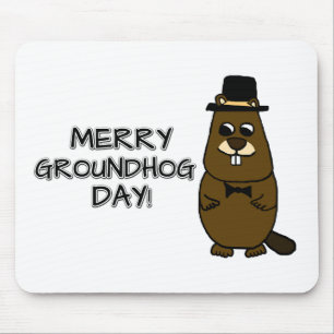 Merry Groundhog Day Mouse Mat