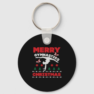 Merry Gymnastics Christmas Ugly T-Shirt Key Ring