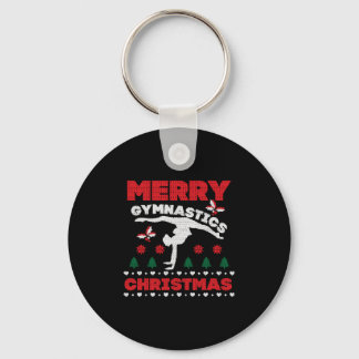 Merry Gymnastics Christmas Ugly T-Shirt Key Ring