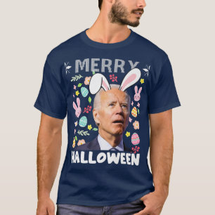 Merry Halloween Confused Joe Biden Bunny Easter da T-Shirt