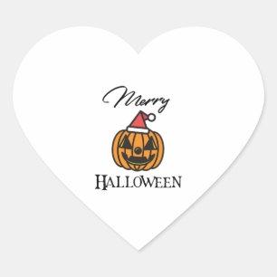 Merry Halloween, Halloween Christmas, Humor Hallow Heart Sticker
