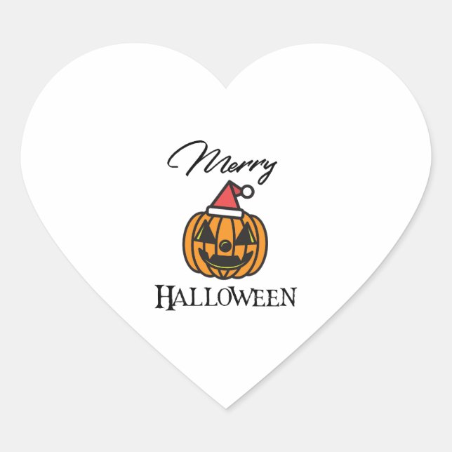 Merry Halloween, Halloween Christmas, Humor Hallow Heart Sticker (Front)