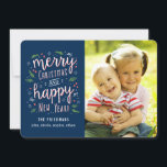 Merry Happy Editable Colour Holiday Photo Cards<br><div class="desc">Celebrate the season with this modern and stylish holiday card from Berry Berry Sweet.</div>
