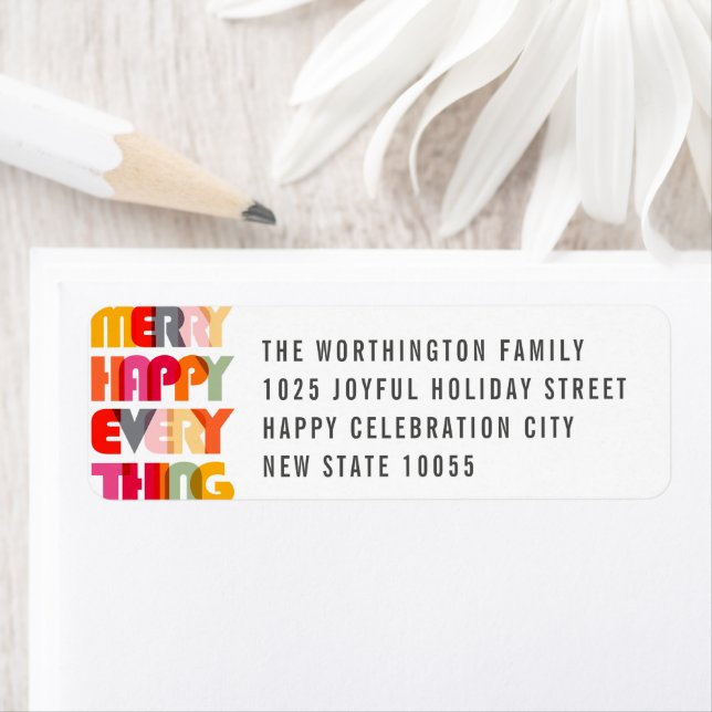 Merry Happy Everything Colourful Typography (Insitu)