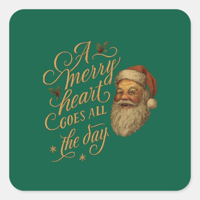 Merry Heart  Square Sticker (Front)