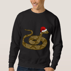 Merry Hissmas Christmas Santa Hat Copperhead Snake Sweatshirt