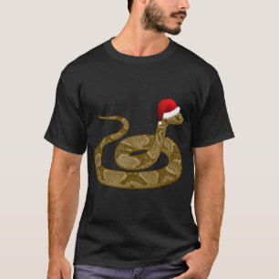 Merry Hissmas Christmas Santa Hat Copperhead Snake T-Shirt