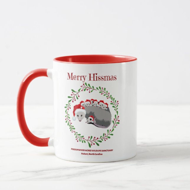 Merry Hissmas Possum Mug (Left)
