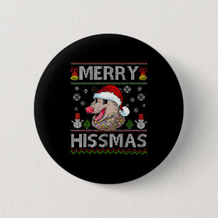 Merry Hissmas Ssum Christmas Ossum Lover Ugly Swea 6 Cm Round Badge