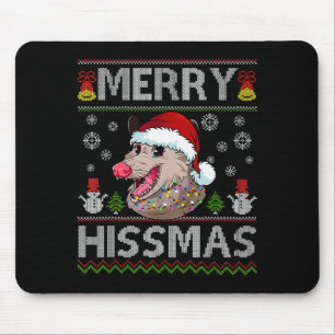 Merry Hissmas Ssum Christmas Ossum Lover Ugly Swea Mouse Mat