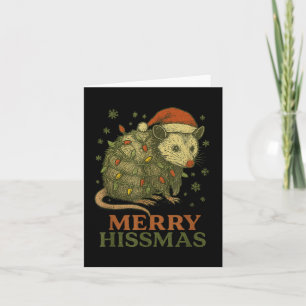 Merry Hissmas Ssum Santa Hat Xmas Light Men Women  Card