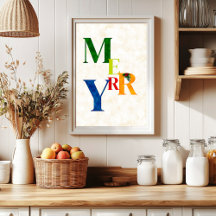 Merry Holiday Decor, Wall Art Christmas Poster