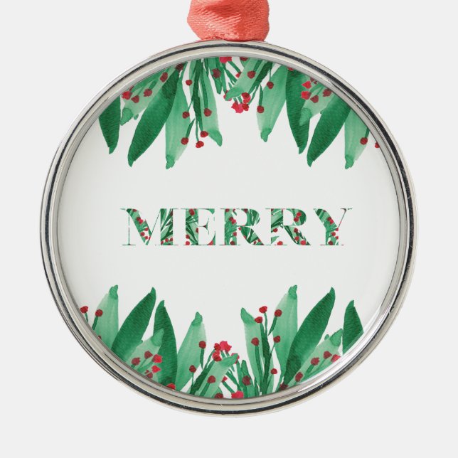 MERRY Holiday Ornament (Front)