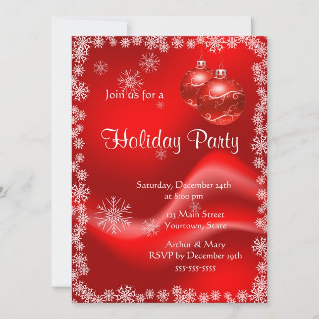 Merry  Holiday Party on Red and Green Invitation (Front)