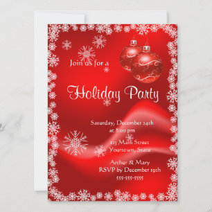 Merry Holiday Party on Red and Green Invitation