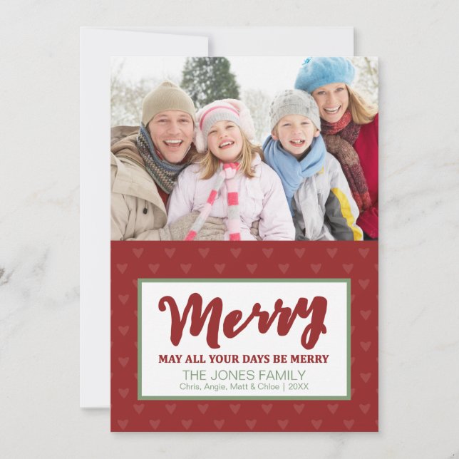 Merry - Holiday Photo Card (Front)