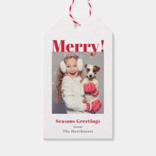 Merry Holiday Photo Gift Tags