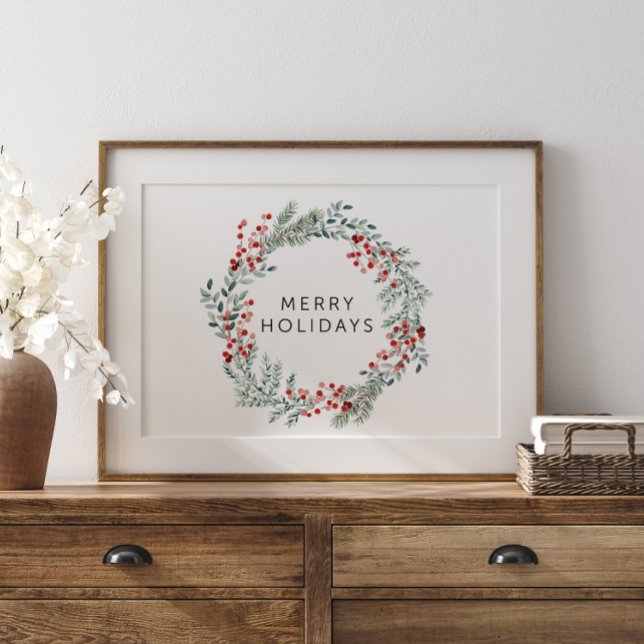 Merry Holiday Red Winter Berry Poster (Creator Uploaded)