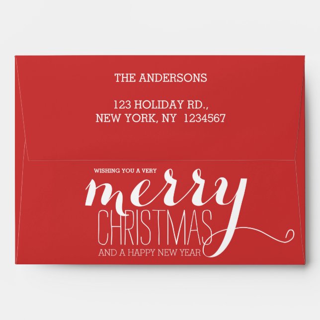 Merry Holiday Wishes | Holiday Envelope (Back (Top Flap))