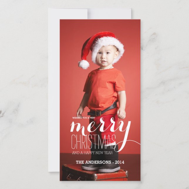 Merry Holiday Wishes | Holiday Photo Card (Front)
