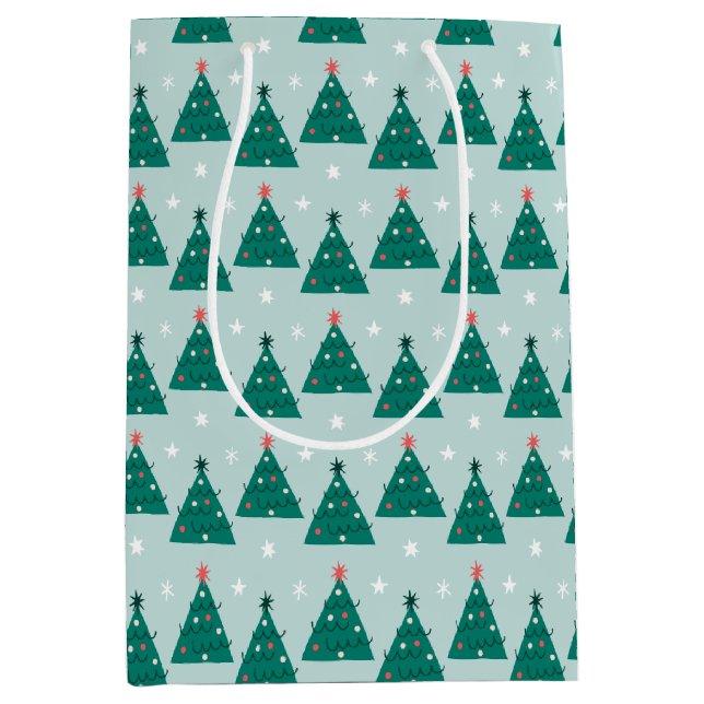 Merry Holly Days Christmas Tree  Medium Gift Bag (Front)