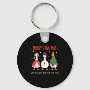 Merry Honk-mas Funny Goose Christmas Humor Key Ring