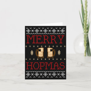 Merry Hopmas Funny Beer Ugly Christmas Card