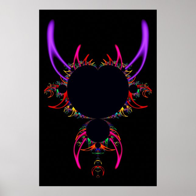 Merry Horns. The Famous Mandelbrot Set  Poster (Front)