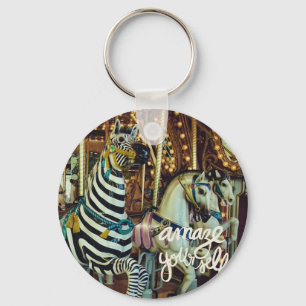Merry Horse and Zebra Amaze Yourself Key Ring