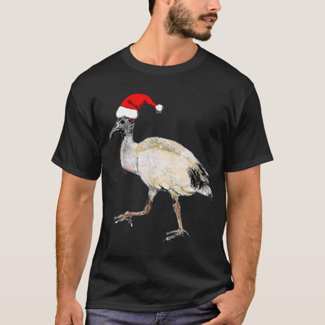 Merry Ibis Christmas Bin Chickens love Xmas T-Shirt (Front)