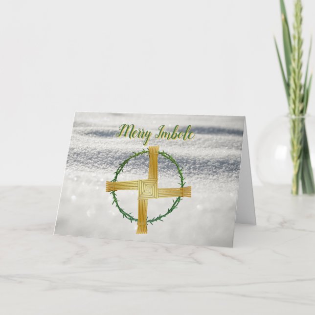 Merry Imbolc Pagan Wiccan Holiday Greeting Card (Front)