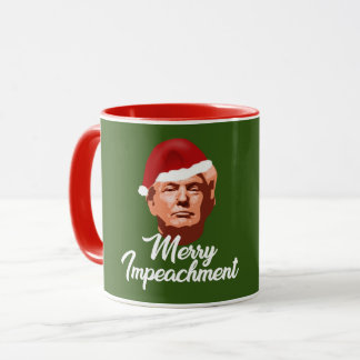 MERRY IMPEACHMENT TRUMP SANTA HAT GIFT MUG
