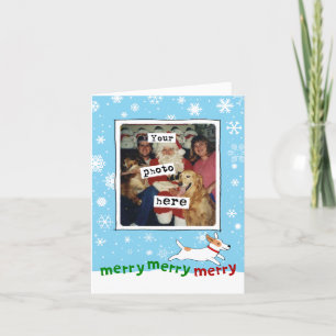Merry Jack Russell Cute Dog   Your Photo Christmas Holiday Card