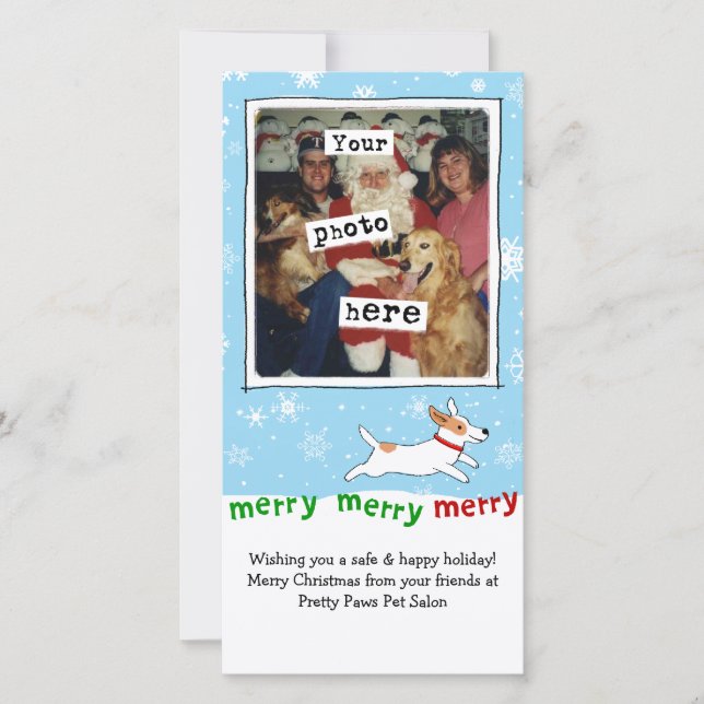 Merry Jack Russell Terrier Dog Christmas Photo Holiday Card (Front)