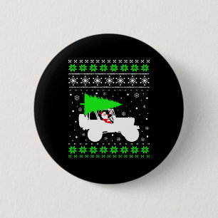 Merry Jeepmas Christmas Tree Santa Funny Ugly Swea 6 Cm Round Badge