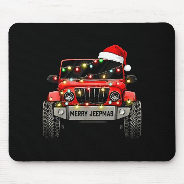 Merry Jeepmas Christmas Xmas Santa Reindeer Men Bo Mouse Mat (Front)