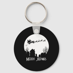 Merry Jeepmas Santa Christmas Reindeer Funny Pajam Key Ring