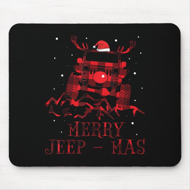 Merry Jeepmas Ugly Christmas Sweater Xmas Gift For Mouse Mat (Front)