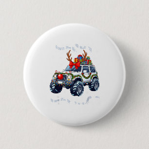 Merry Jeepmas Ugly Light Reindeer Christmas Funny 6 Cm Round Badge