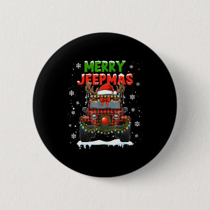 Merry Jeepmas Ugly Light Reindeer Christmas Funny 6 Cm Round Badge