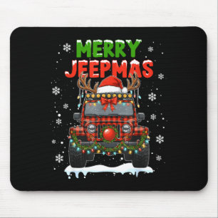 Merry Jeepmas Ugly Light Reindeer Christmas Funny Mouse Mat