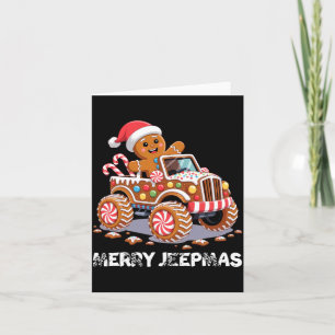 Merry Jeepmas Ugly Light Reindeer Christmas Long S Card