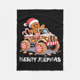 Merry Jeepmas Ugly Light Reindeer Christmas Long S Fleece Blanket