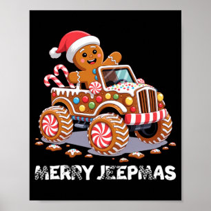 Merry Jeepmas Ugly Light Reindeer Christmas Long S Poster