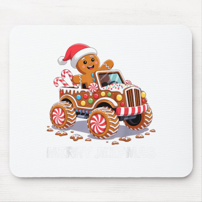Merry Jeepmas Ugly Light Reindeer Christmas  Mouse Mat (Front)