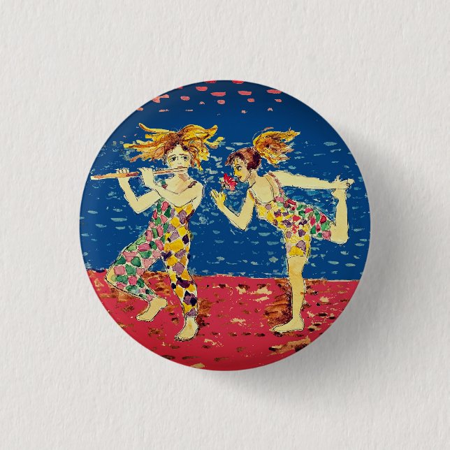 Merry jesters 3 cm round badge (Front)