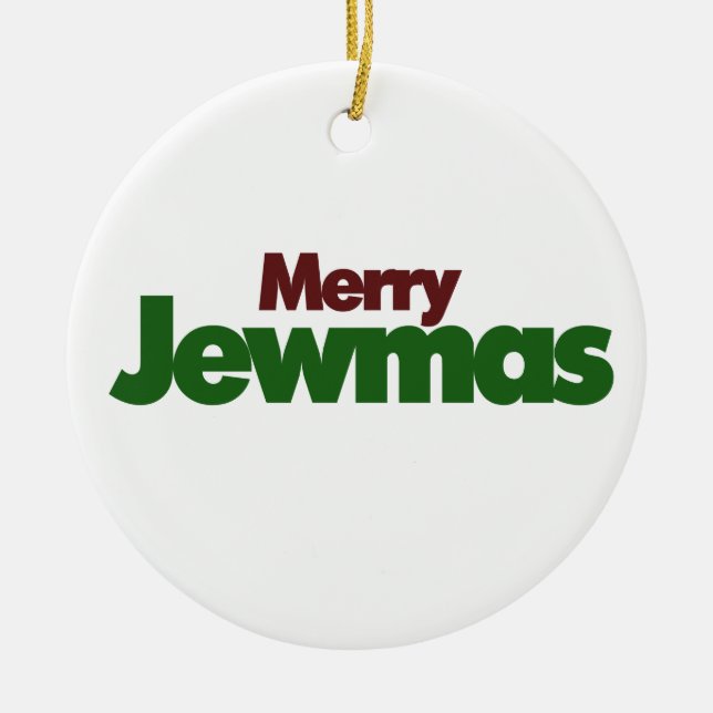 Merry Jewmas Ceramic Tree Decoration (Front)